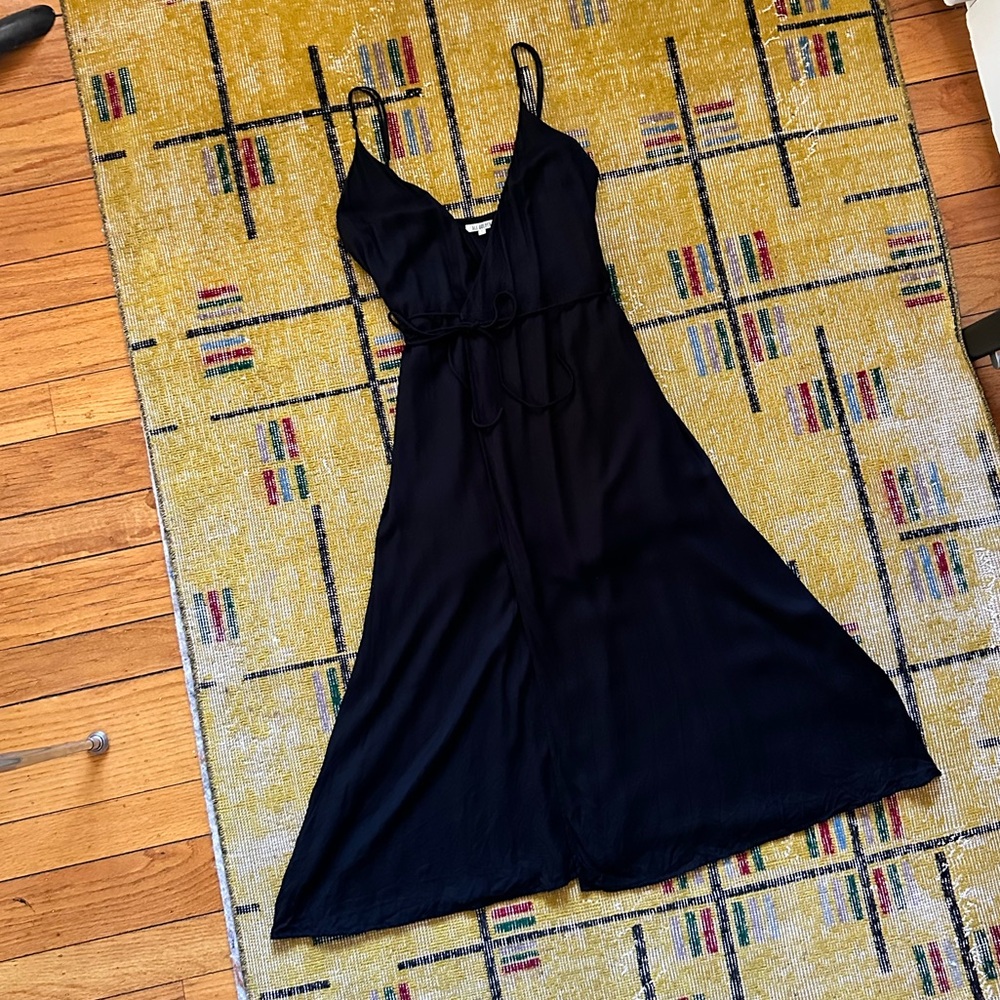 Ali Golden Wrap Tank Dress in Black